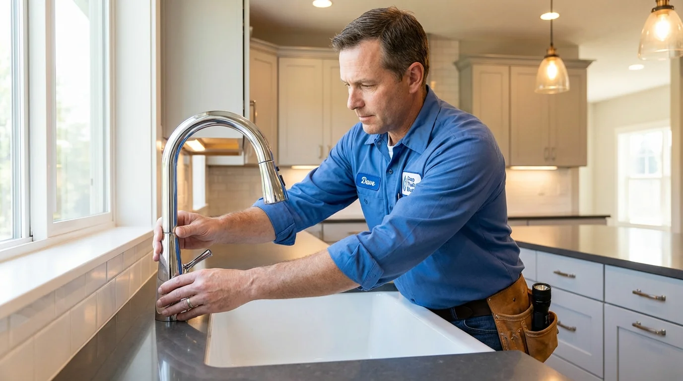 Kitchen faucet installation by Johns Plumbing LLC in Flint